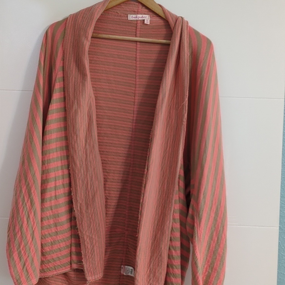 Fresh Produce Buttery Soft Cotton Kimono Athleasure Cocoon Open Wrap Sz L
